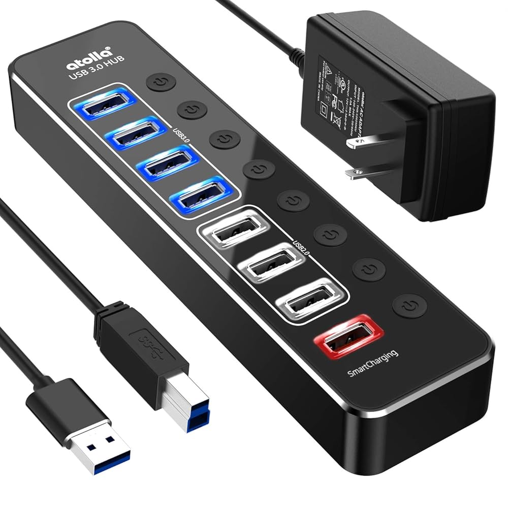 Amazon.co.jp: atolla USBハブ電源付き USB 3.0 ハブ 8ポート